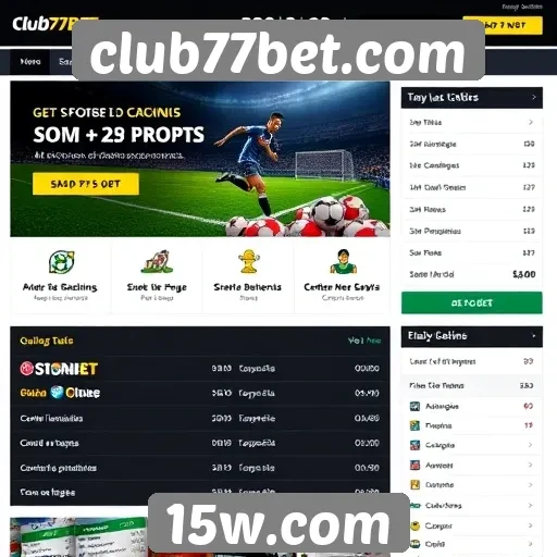 Interface e usabilidade do clube77bet.com para usuários