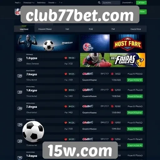 Apostas esportivas disponíveis no Club77Bet